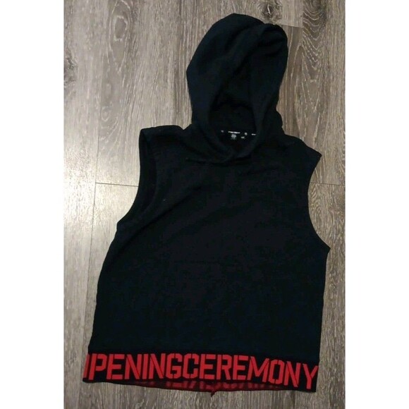 OPENING CEREMONY BLACK SLEVELESS HOODIE SZ XS - Picture 1 of 6